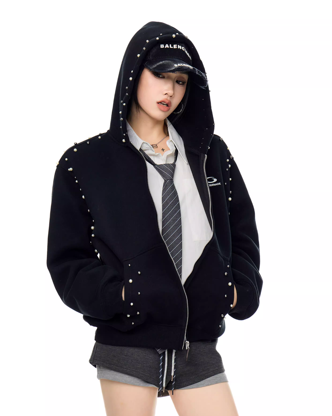 Pearl Design Zip Hoodie ICM0092