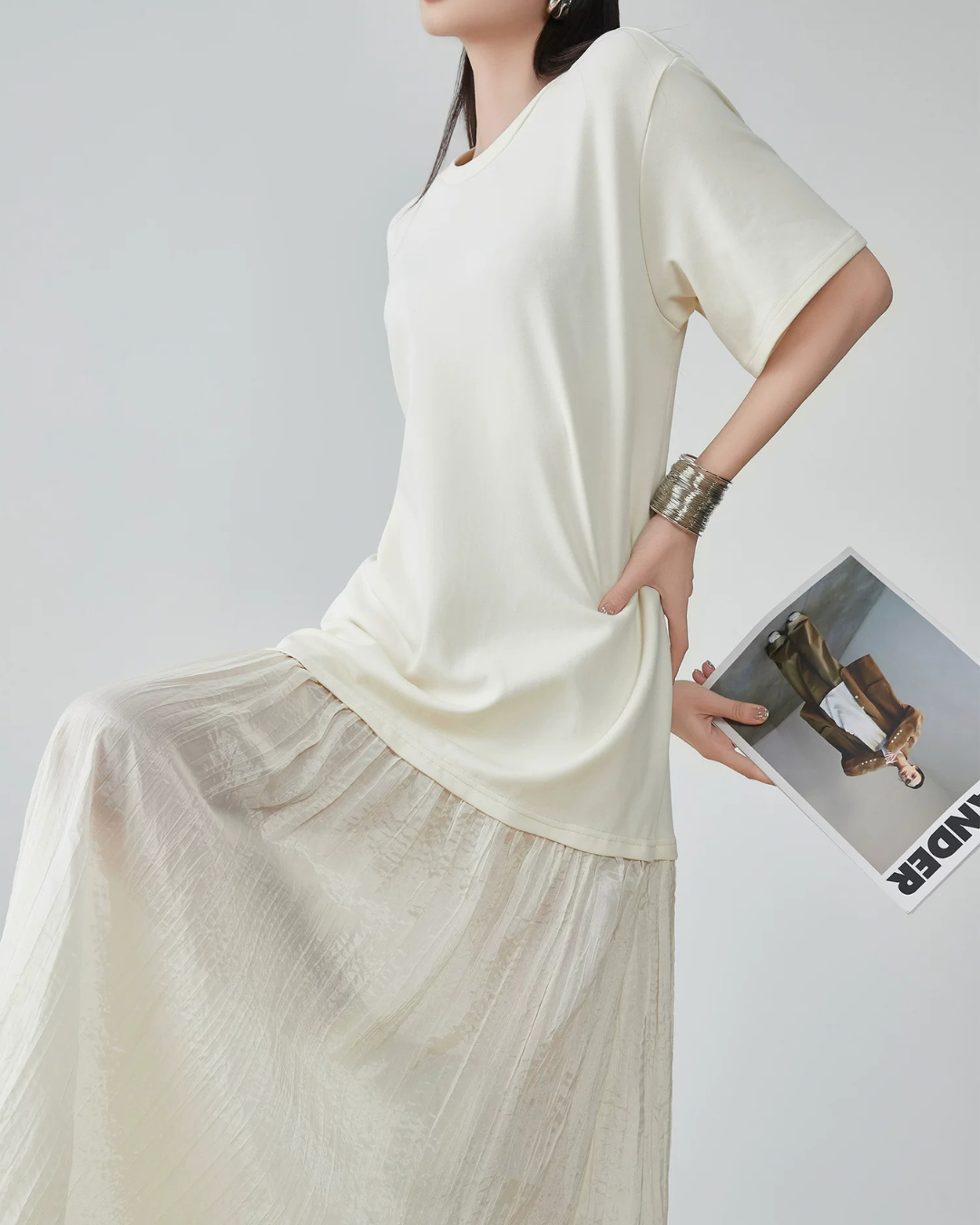 Sheer Pleated Docking Dress FER0165