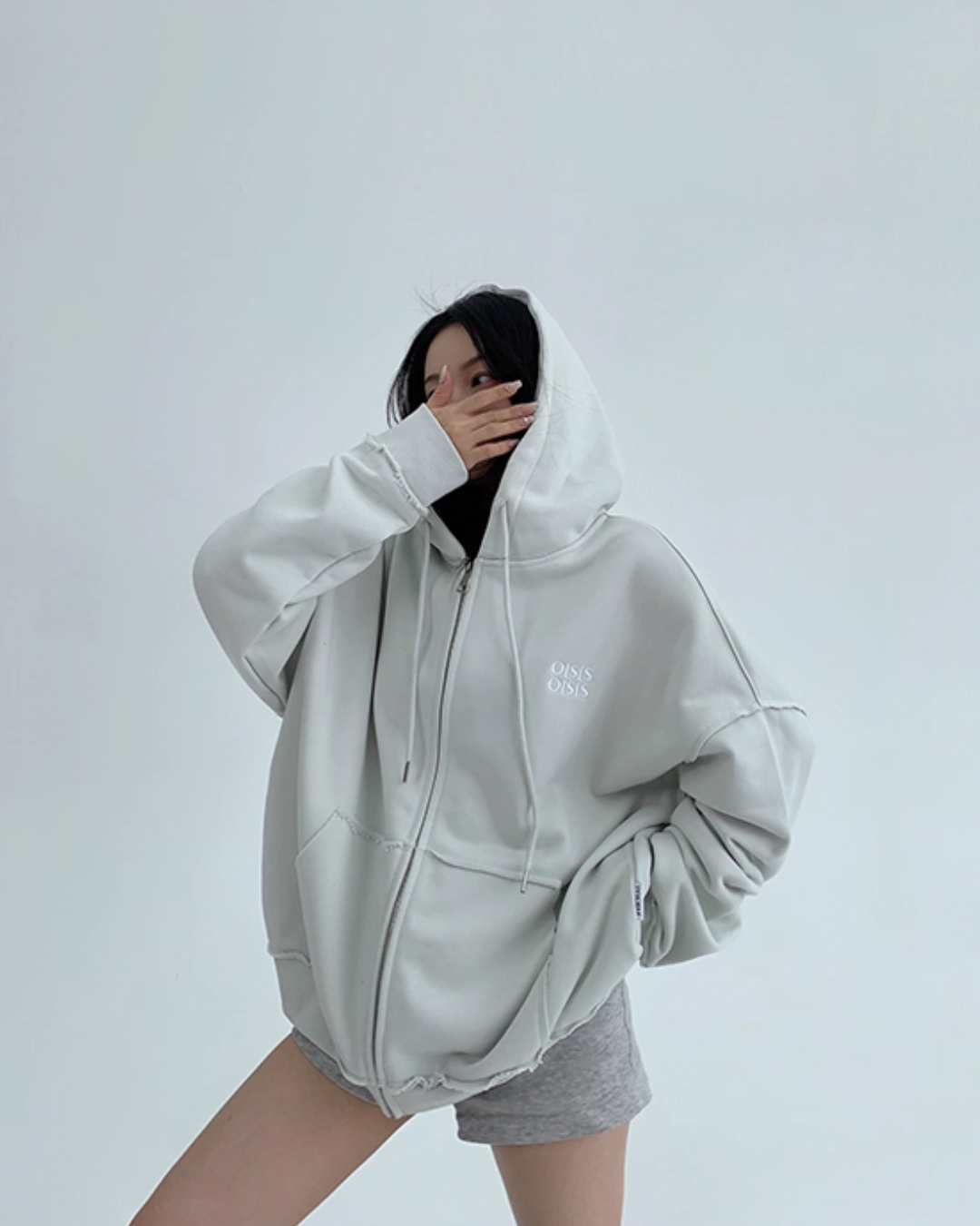 Oversized Zip-Up Hoodie YLS0940
