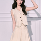 V-Neck Classic Vest & Pleated Skirt MNX0004