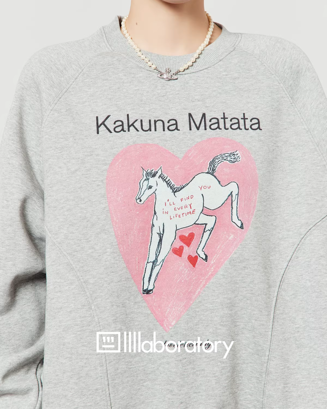 Horse Print Sweatshirt / Pink Mini Skirt LLA0639