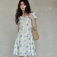 Puff Sleeve Floral Mini Dress  SMS0021