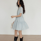 Flower Embroidery Tiered Mini Dress VAS0020