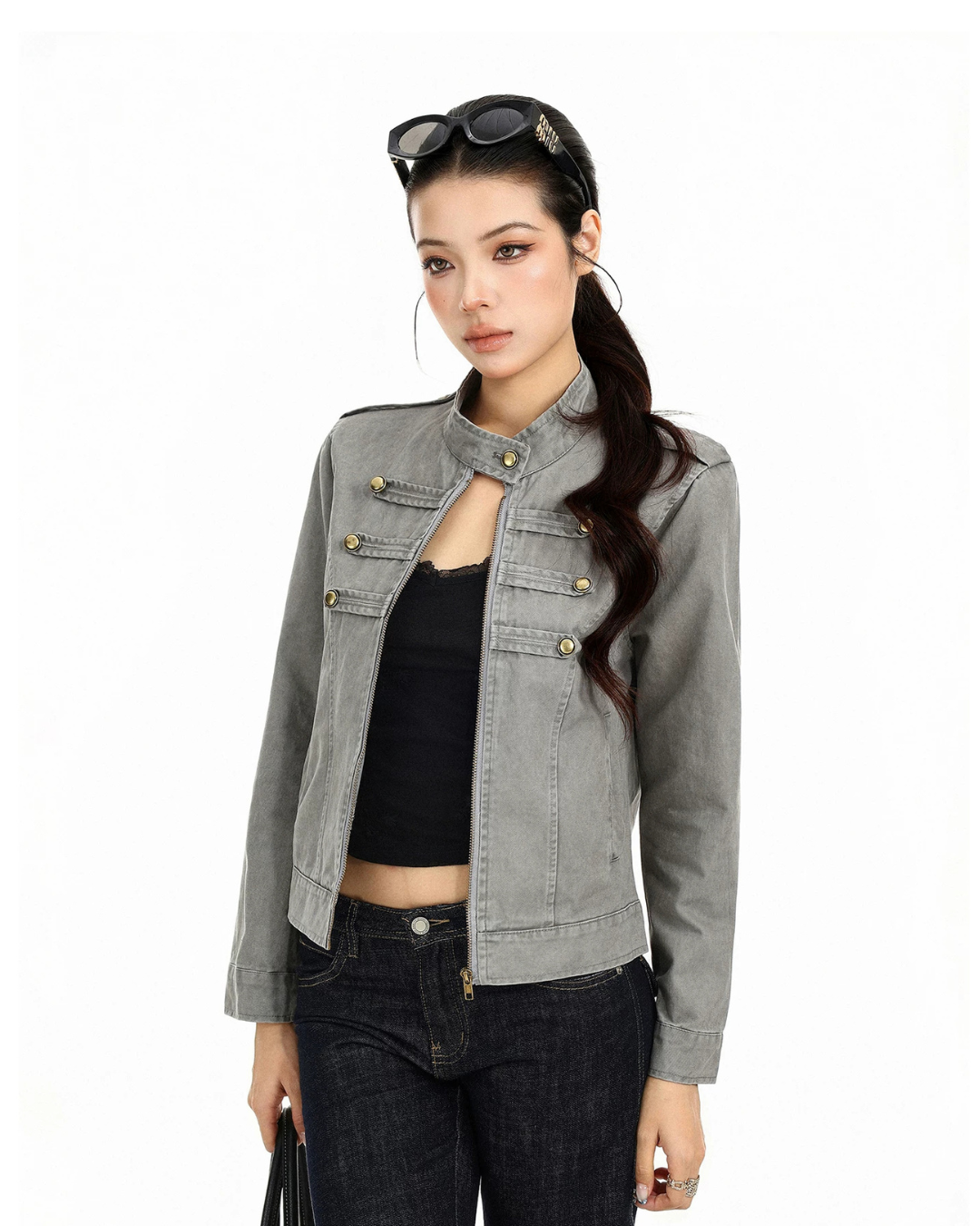 Stand Collar Biker Jacket BGS0058