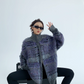 Double Zip Plaid Oversized Knit YLS0391