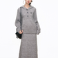 Tailored Jacket / Half-Button Long Sleeve Top / Knit Skirt WEO0062