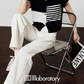 Color Block Stripe Knit / White Denim Pants LLA0496