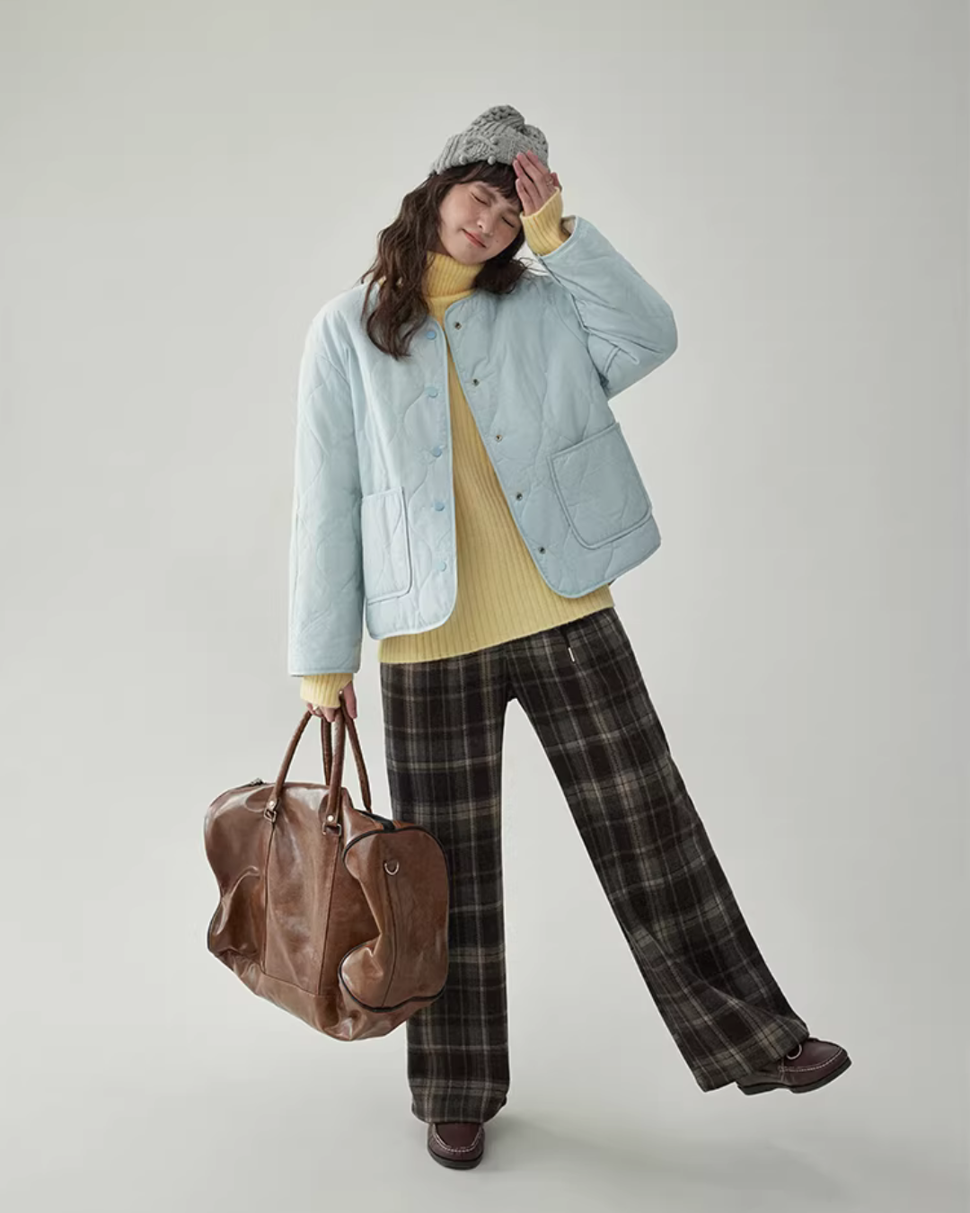 Wave Quilting Collarless Jacket AMU0045