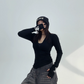 Slim Zip Long Sleeve Tops YLS0733