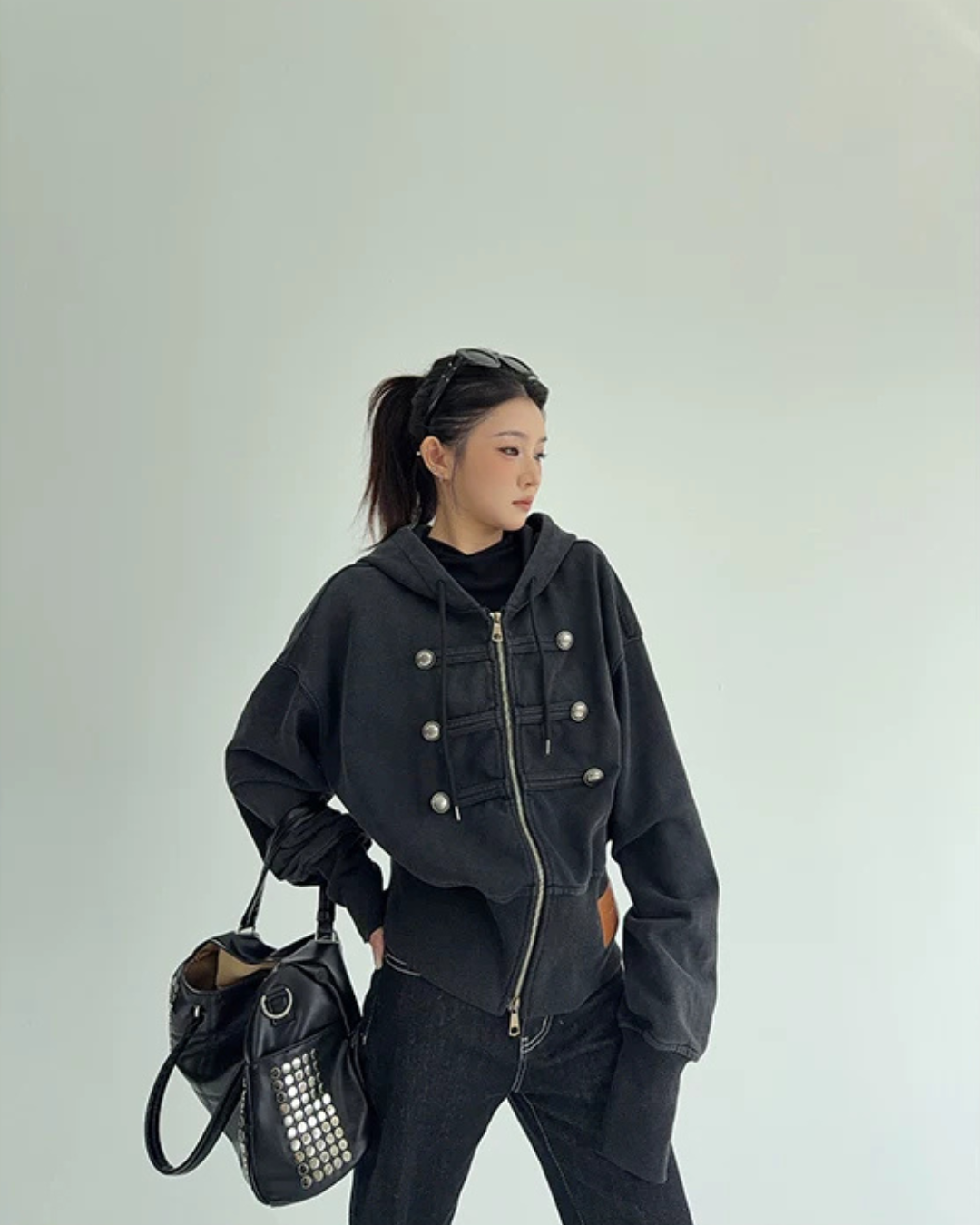 Napoleon-Style Zip-Up Hoodie YLS1071