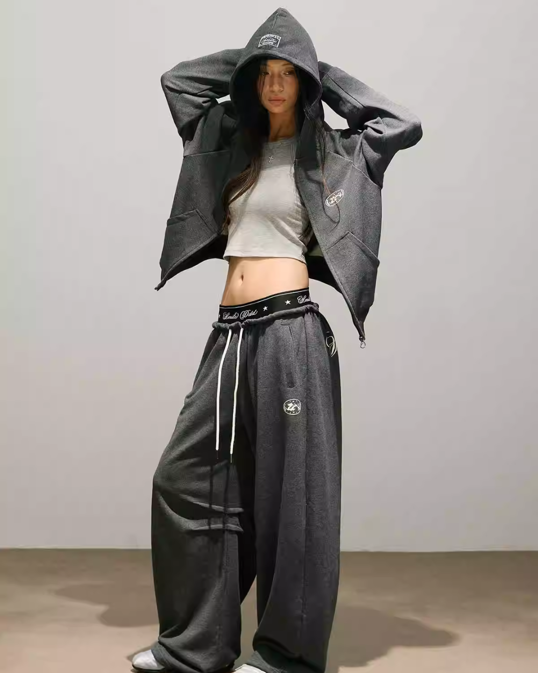 Street Zip Up Hoodie / Double Waist Sweatpants SMD0011