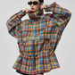 Retro Plaid Trench Coat FER0038