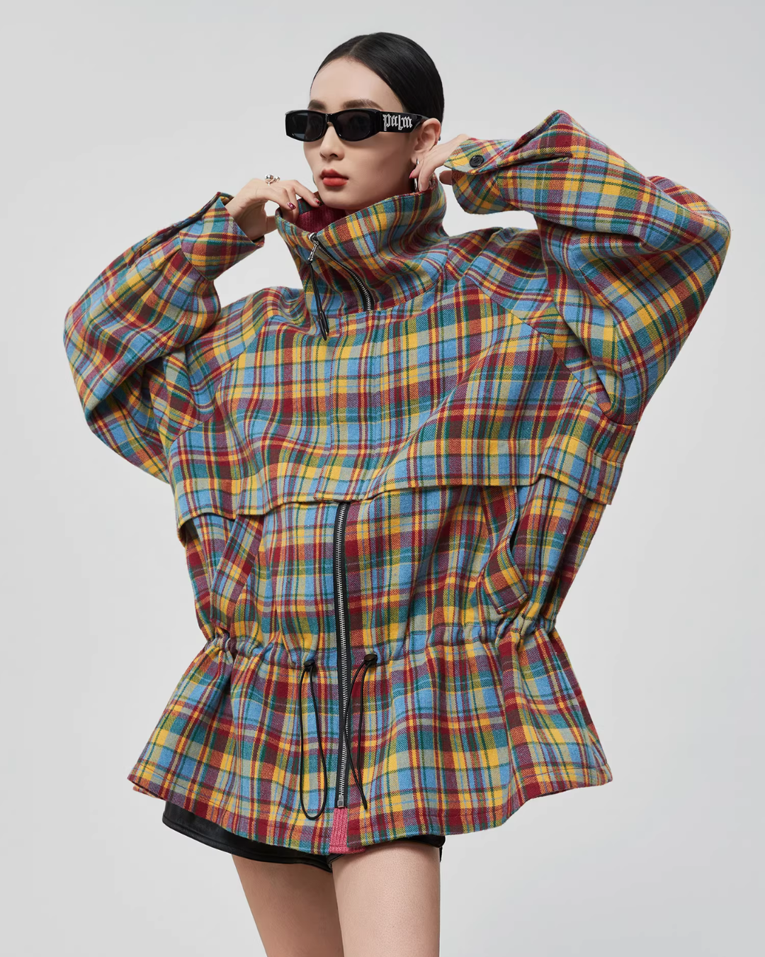 Retro Plaid Trench Coat FER0038