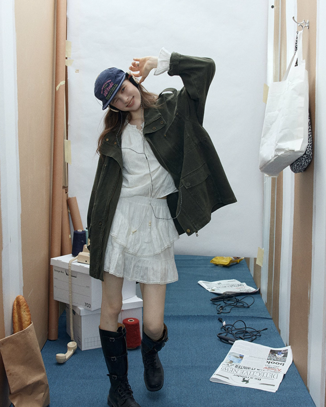 Stand Collar Dolman Mods Jacket RLZ0016