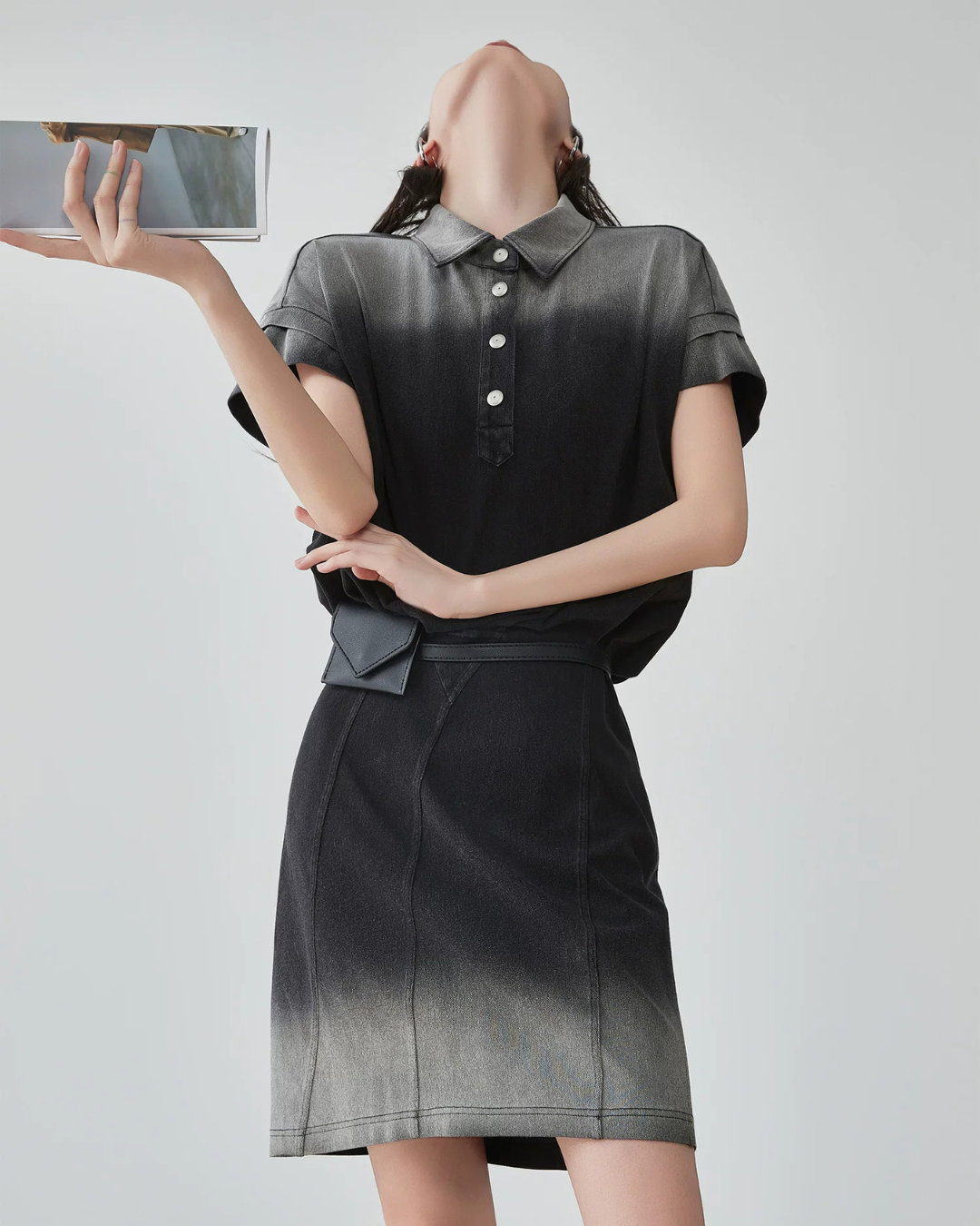 Gradient Polo Shirt Dress FER0156