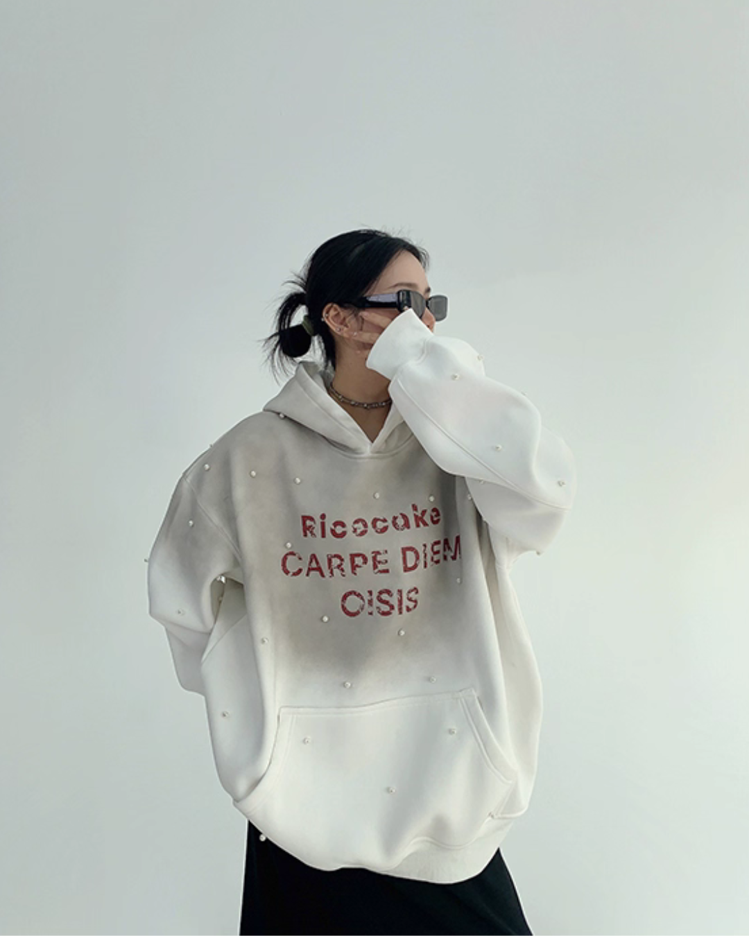 Gradient Studded Sweatshirt Hoodie YLS0987