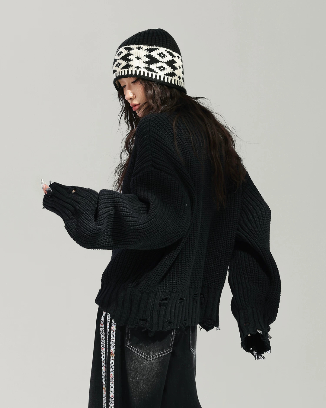 Stand Collar Zip-Up Knit Jacket ACS0389