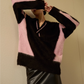 Shaggy V-Neck Knit Top / Pleated Mini Skirt SUY0031