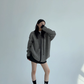 Thin Striped Knit Hoodie YLS1001