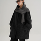 Hood Scarf Mid Length Wool Coat SRS0358