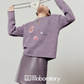 Embroidered Sequin Knit Top / Purple Mini Skirt LLA0620