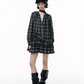 Plaid Ruffled Long Sleeve Shirt SHE0009