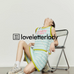 Blue Striped Summer Knit Vest / Skirt LLA0213