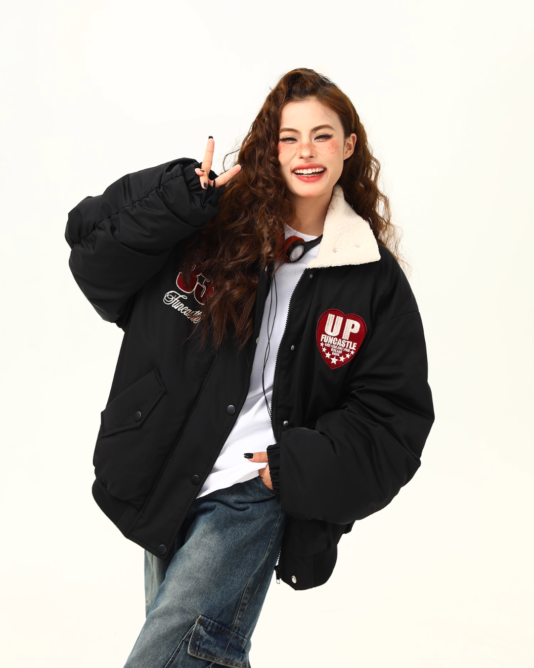 Retro Lambswool Collar Cotton Jacket WDZ0039