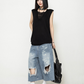 Sheer Crewneck Sleeveless Knit ZRS0071