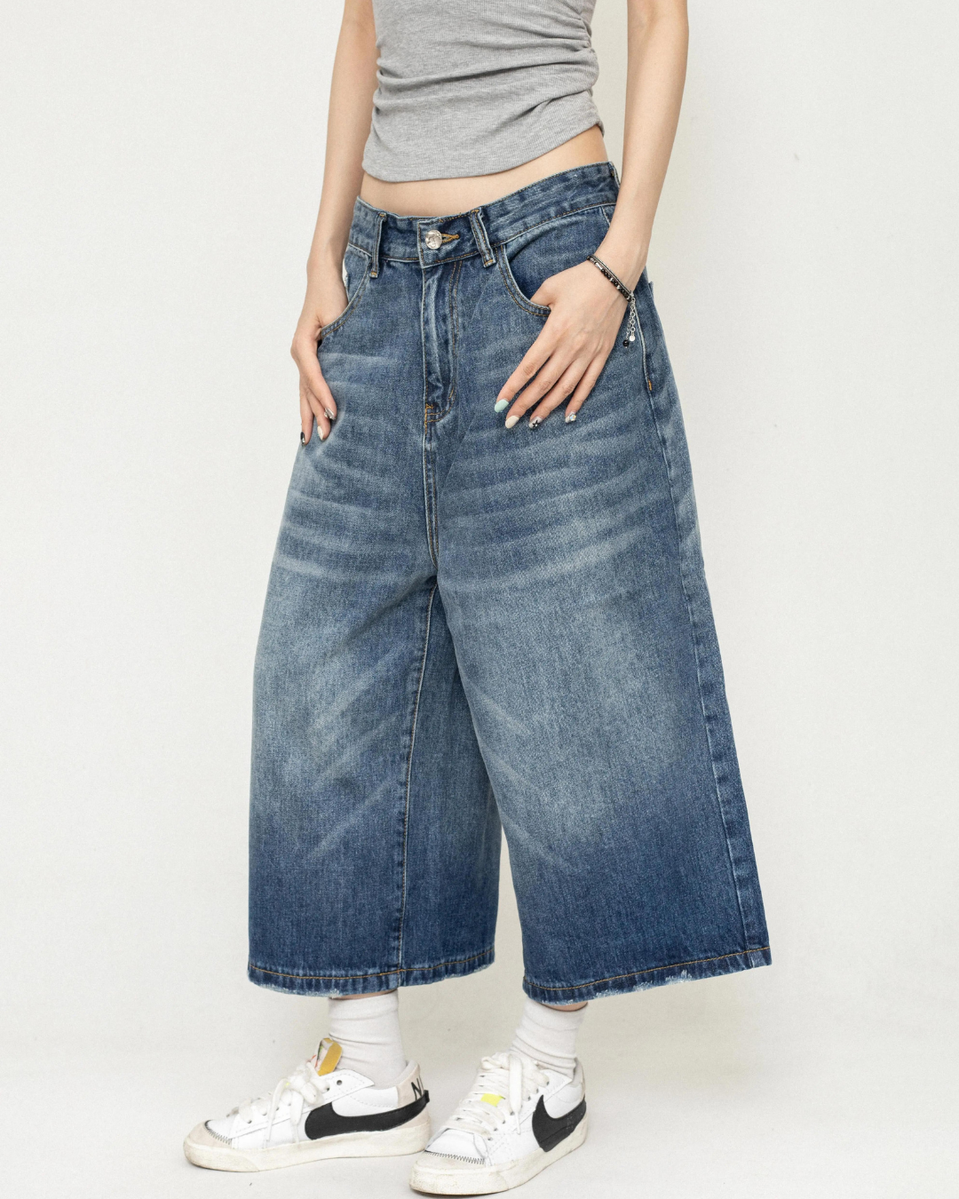 Overwide Half Denim Pants ZRS0067