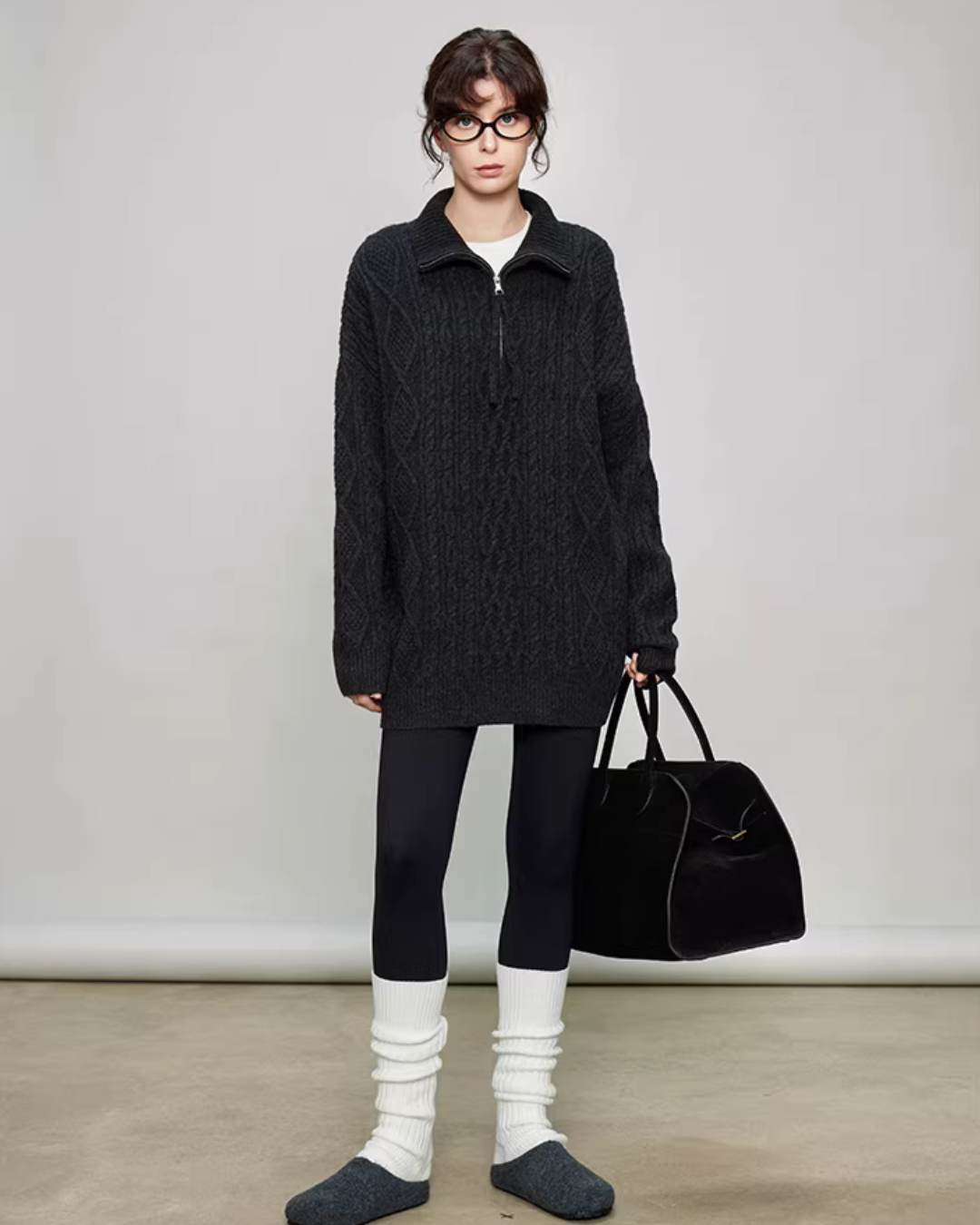 Half-Zip Cable Knit TEO0007