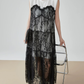 Lace Tulle Docking Sleeveless Dress FER0138