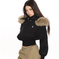 Fur Cropped Zip Up Hoodie BGS0013