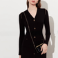 Gold Button Tight Mini Dress DPY0073