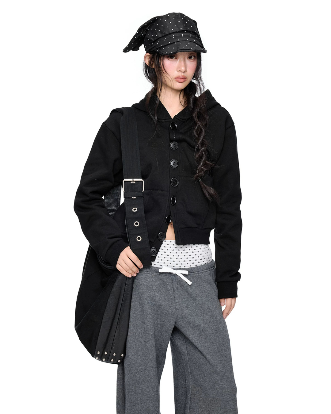 Multi-Button Short Hoodie Cardigan EZK0108