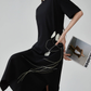 Flower Line Long Dress FER0194