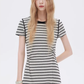 Border Slim Fit Long Dress SHN0001