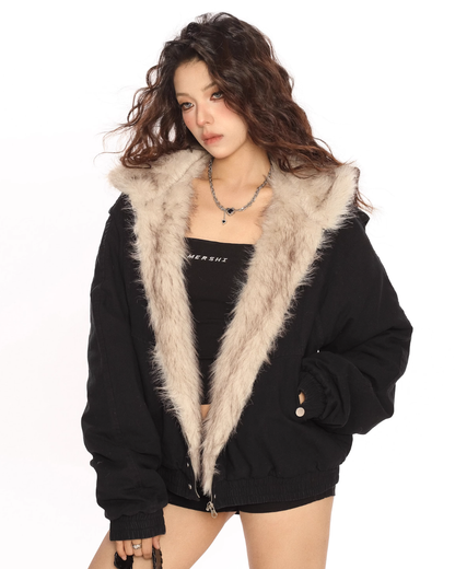 Hood Fleece Zip Up Jacket BGS0012