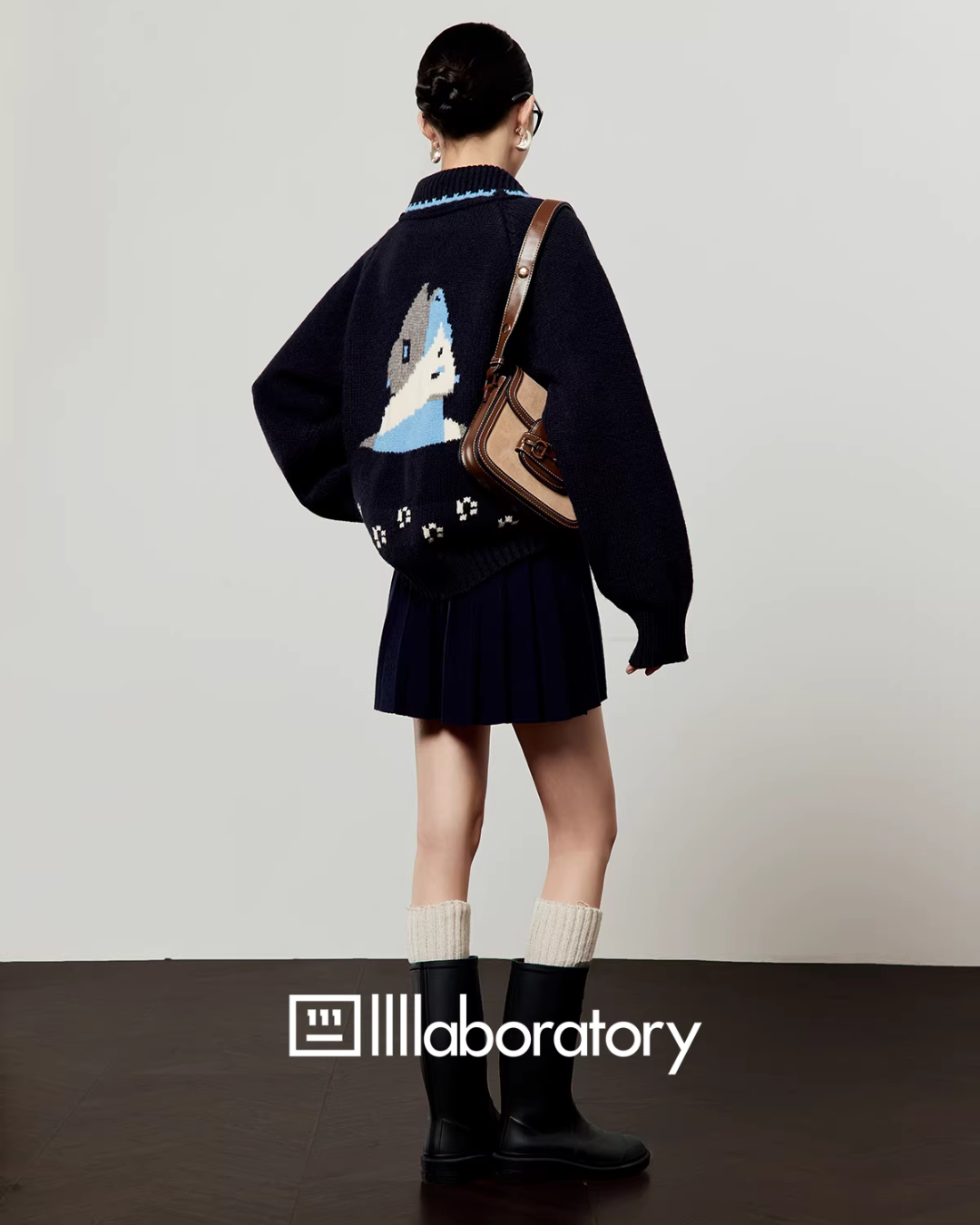 Puppy Jacquard Knit Cardigan/Mini Skirt LLA0608