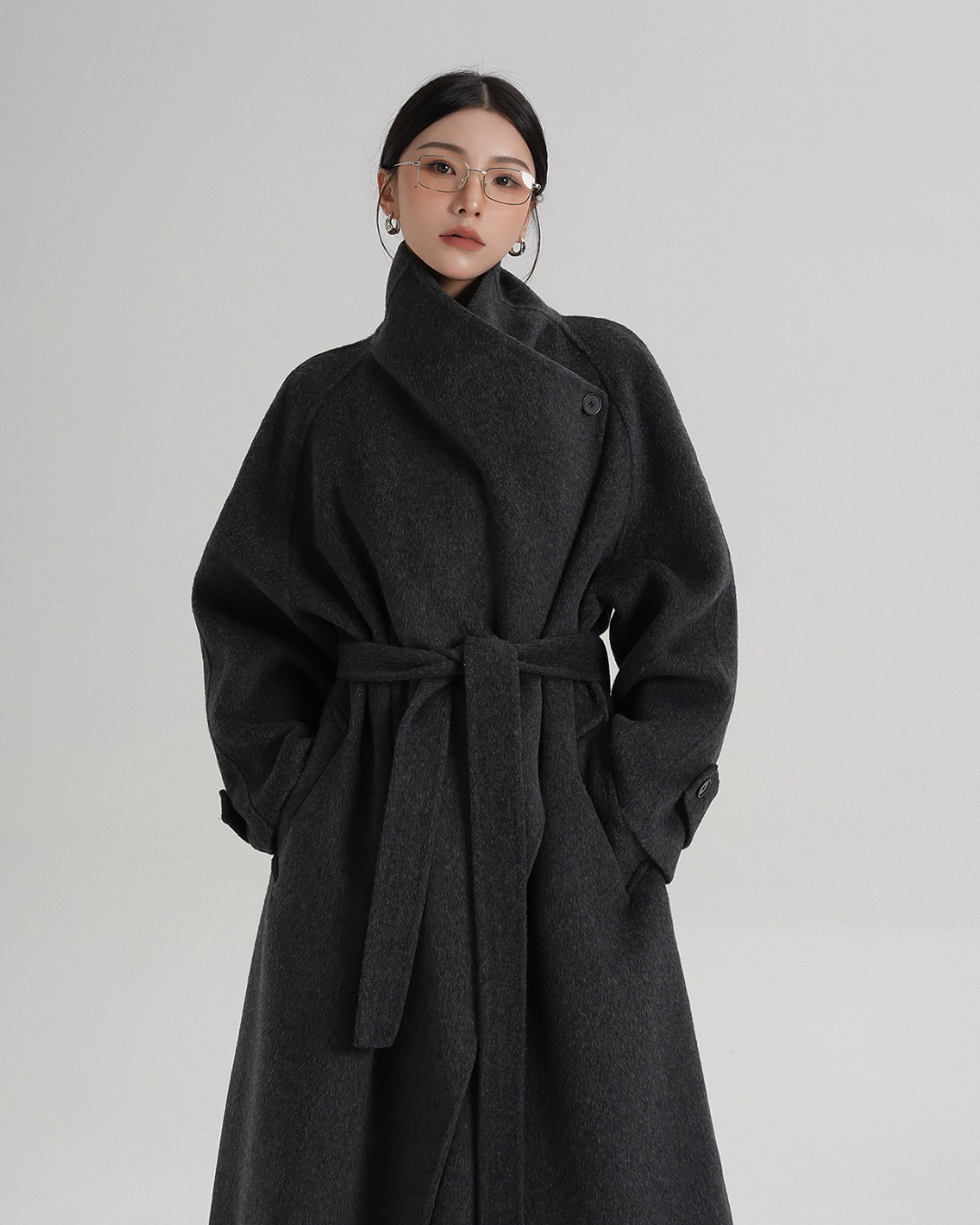 Tie Waist Wool Coat SRS0362