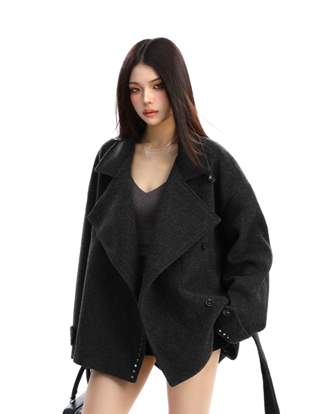 Stand Collar Mid-Length Coat BGS0035