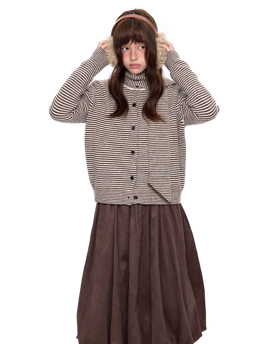 Dot Polar Fleece Knit Cardigan EZK0099