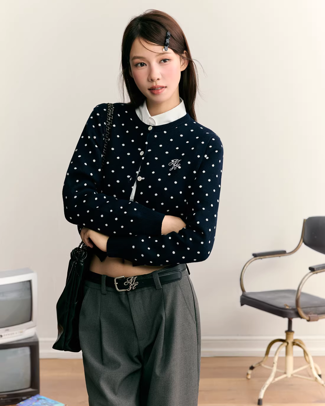 Polka Dot Round Neck Knit MST0003