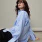 Rose Stripe Loose Shirt TEO0011