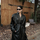 Leather Overfit Long Trench Coat VCY0031