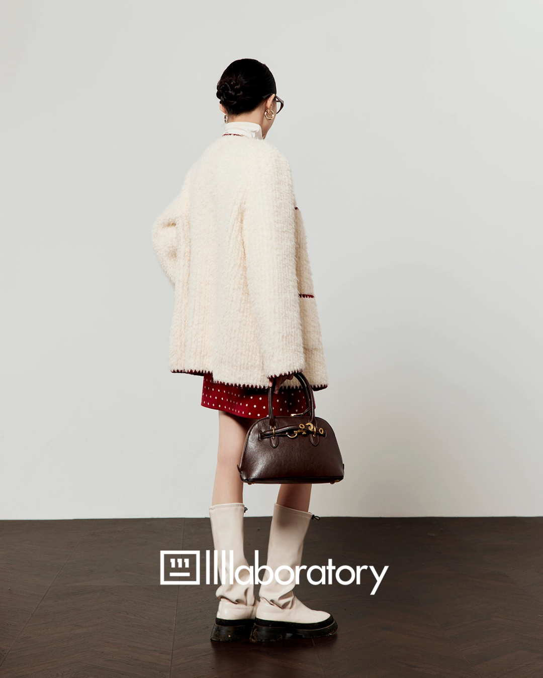 Red Pom-Pom Coat / Red Polka Dot Skirt LLA0575