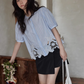 Puff Sleeve Striped Shirt SMS0007