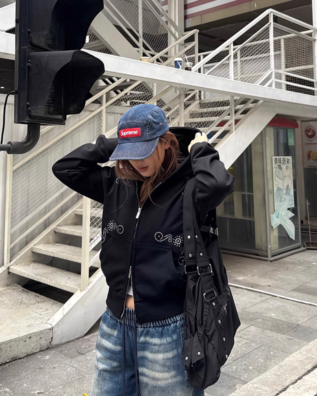 Studded Zip Up Hoodie CYE0036