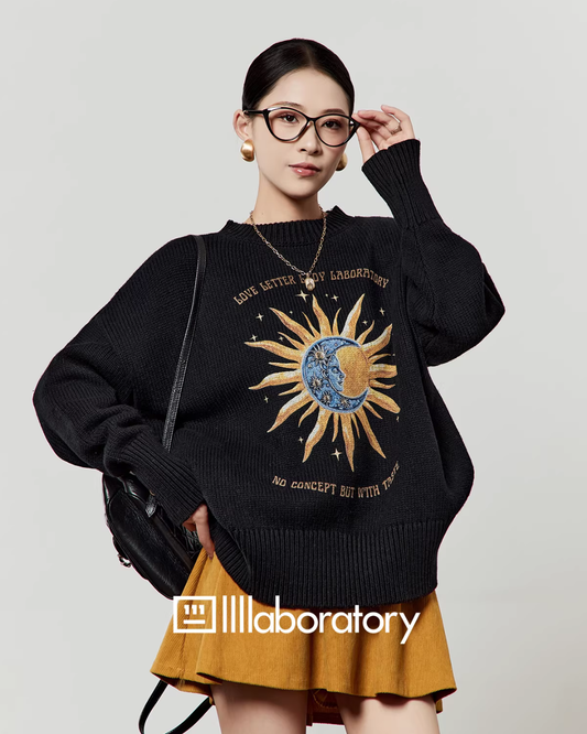 Moon Sun Knit Top / Pleated Mini Skirt LLA0602