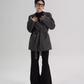 Collarless Wool Coat with Choker SRS0393